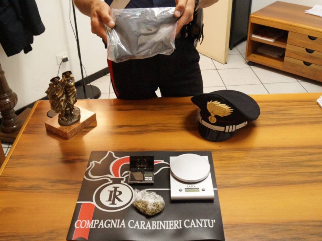 pistola e droga sequestrate da carabinieri
