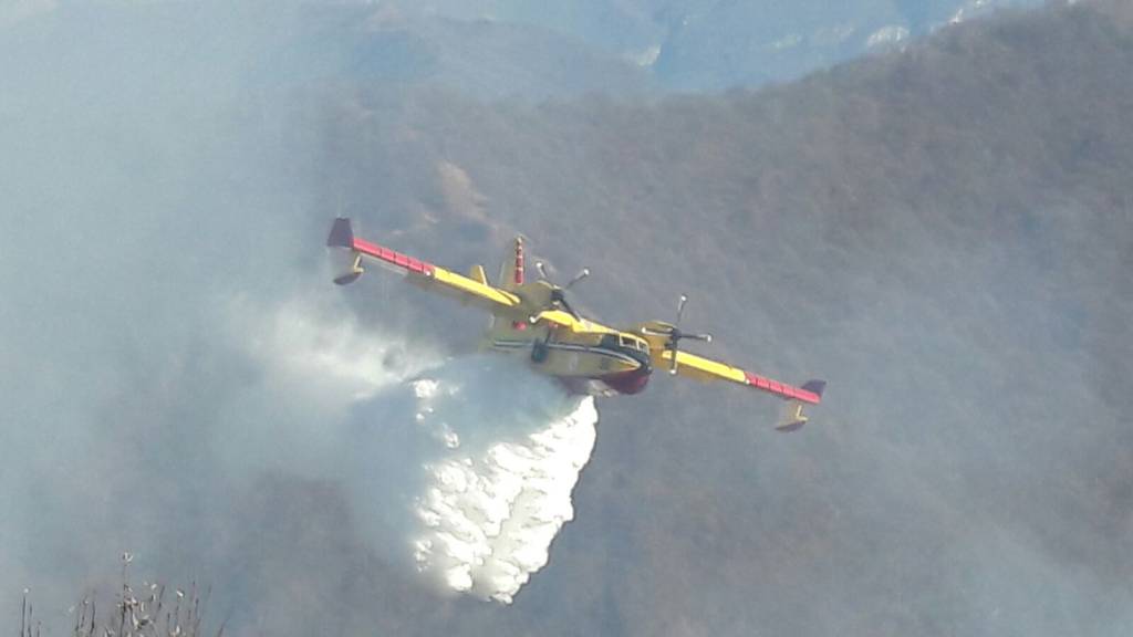 canadair incendio bosco bolettone e garzeno