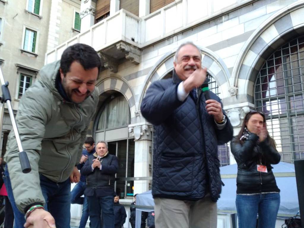 salvini a como con landriscina piazza grimoldi in contro