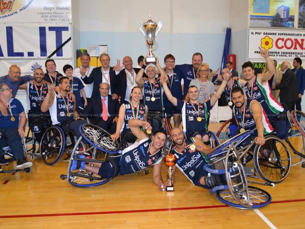 unipolsai vince scudetto basket carrozzina ad alba adriatica festa scudetto