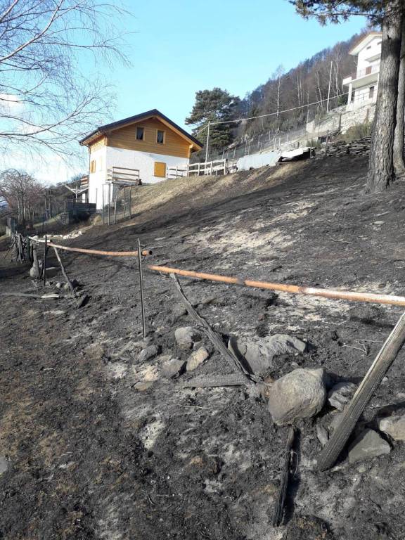 la devastazione del grosso incendio in alto lago; boschi distrutti
