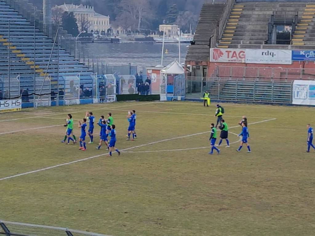 como pareggia con Olginatese stadio sinigaglia azioni e saluto