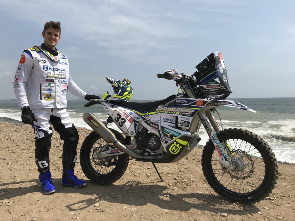 jacopo cerutti pronto per la sua terza dakar lui e la sua moto