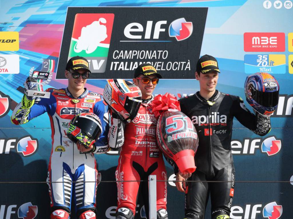 team motocorsa lurago prima gara 2019 civ a misano cavalieri sul podio