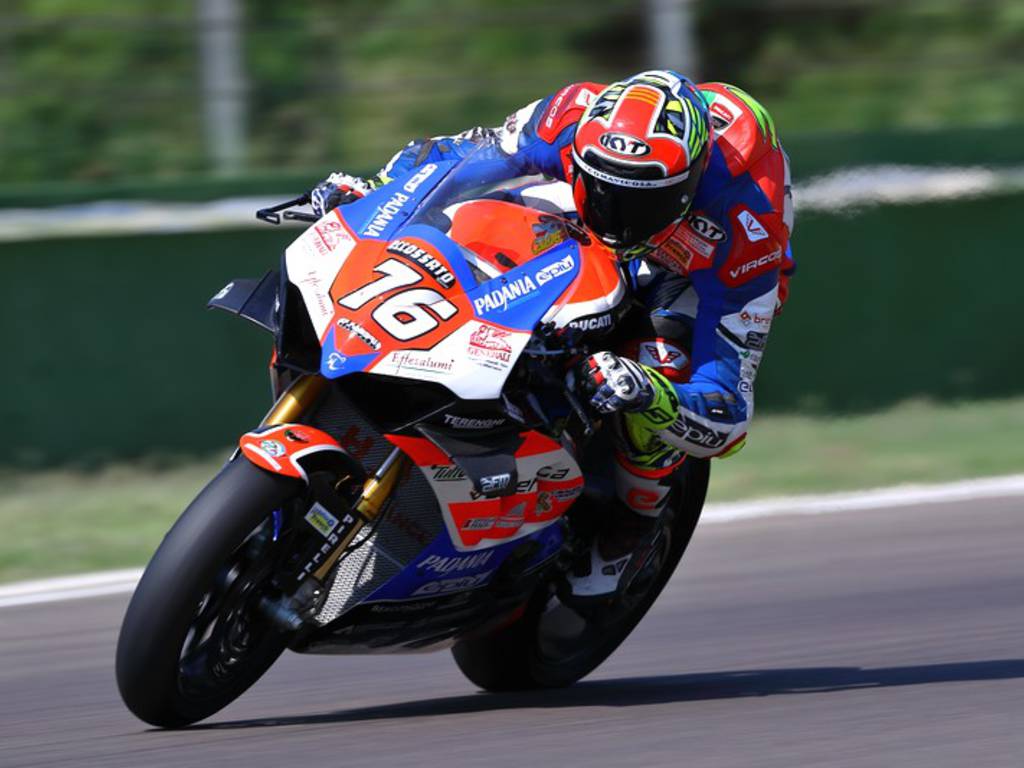 civ superbike imola team motocorsa, podio per russo