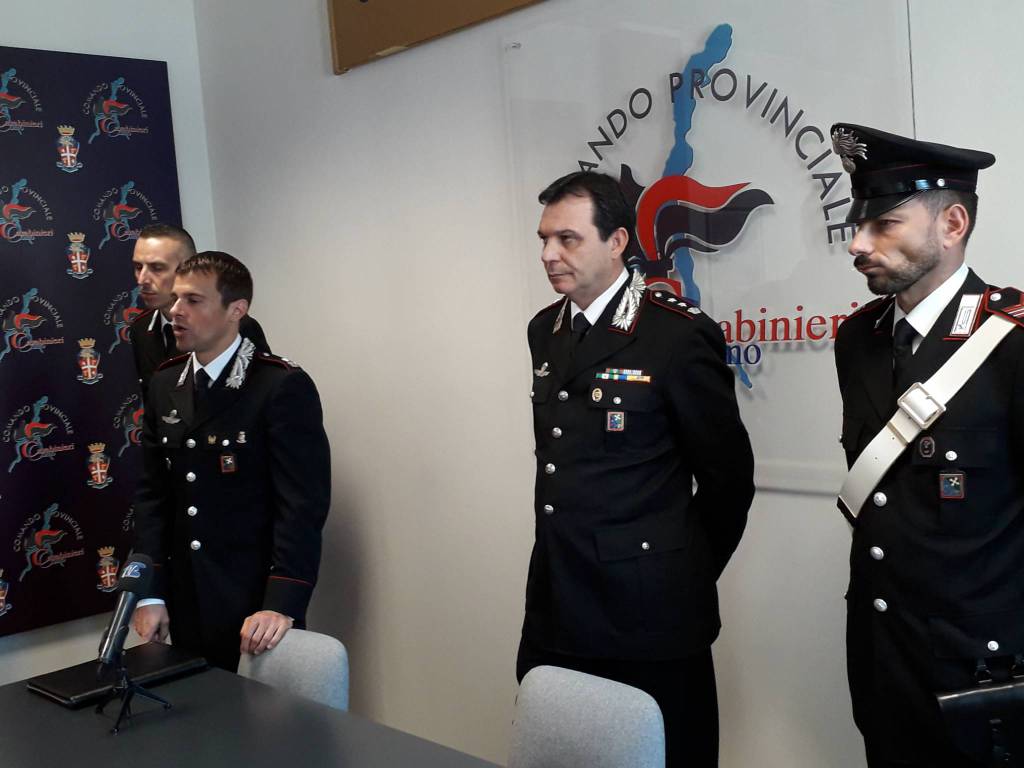 carabinieri menaggio e como presentano operazione arresto pietro sandrini a sorico