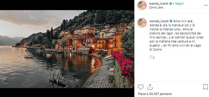 wanda nara lago foto notizia