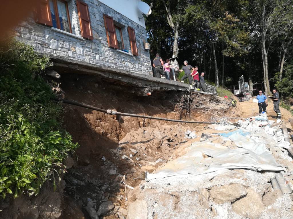 incidente a san bartolomeo val cavargna, operaio travolto da un muro di cemento