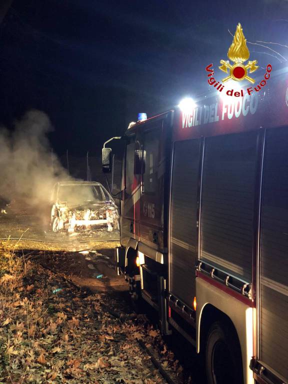 intevento dei pompieri a ronago località ronco incendio bosco