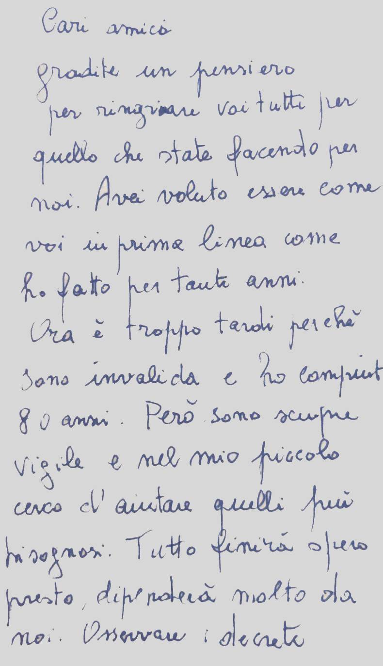 lettera nonna ai polizotti di como per loro impegno in strada per emergenza virus