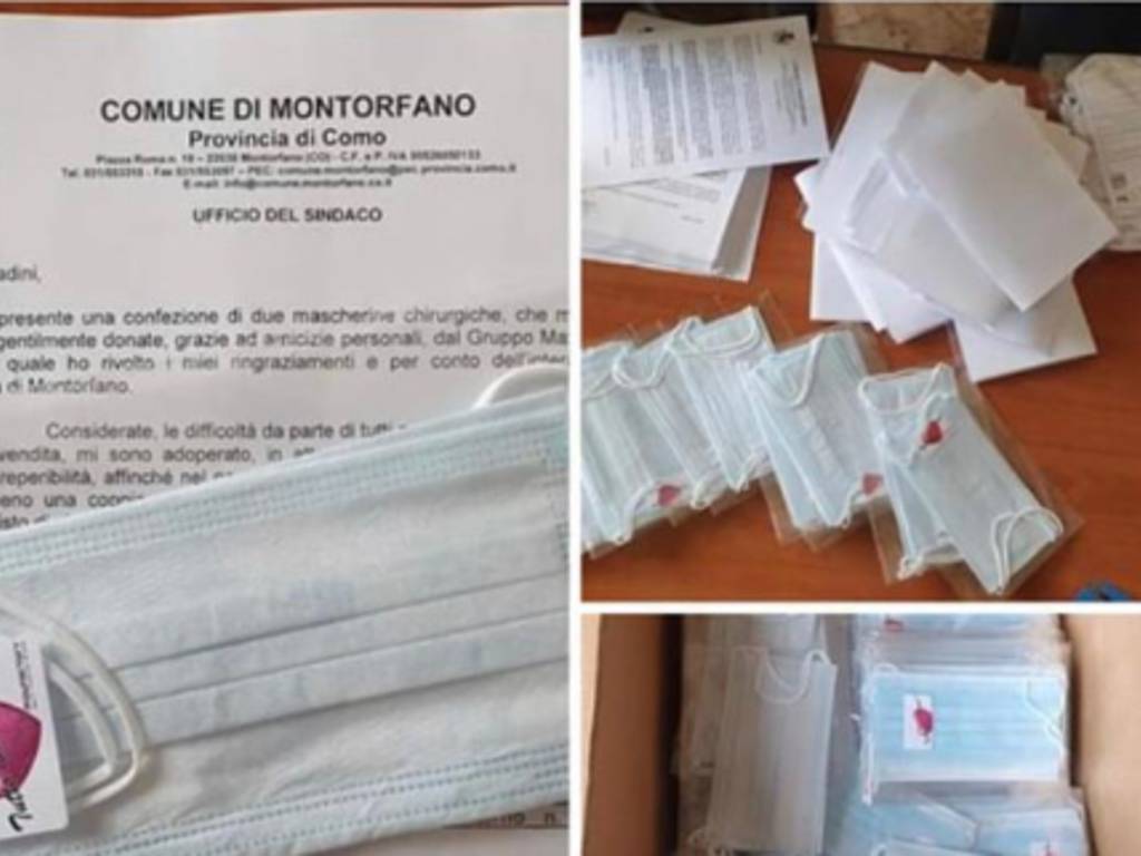 distribuzione mascherine con lettera comune di montorfano