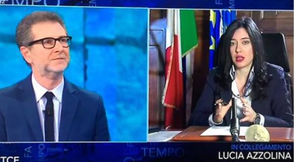 fabio faZIO e ministro azzolina in tv che tempo che fa scuola studenti