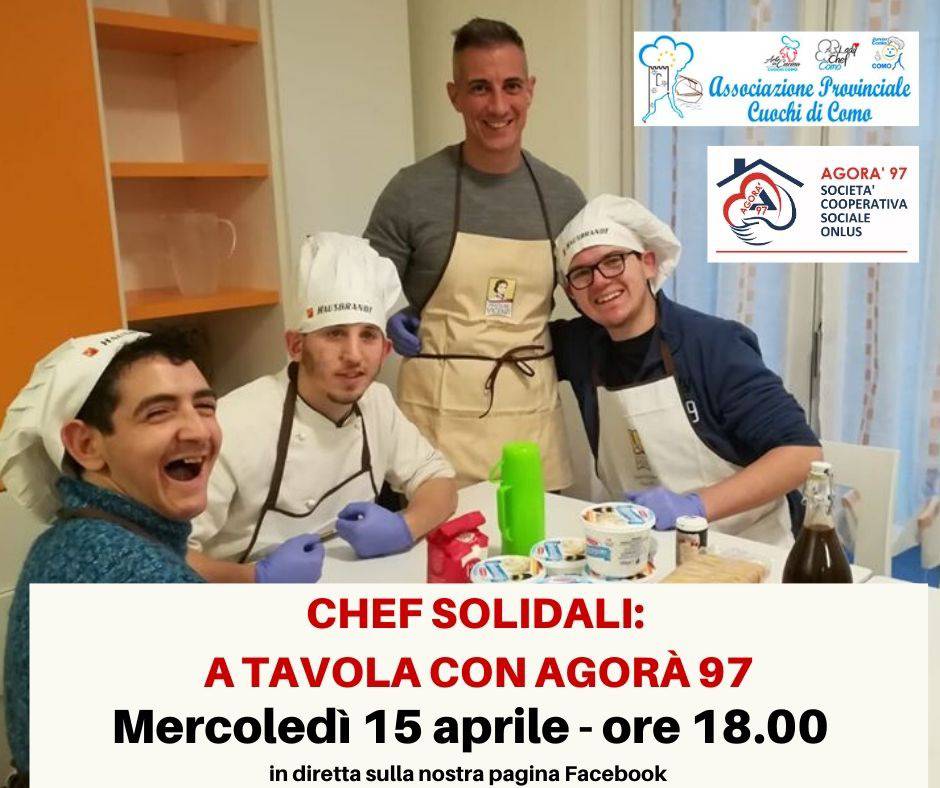 iniziativa chef solidali con agorà97 e associazione provinciale cuochi per emergenza virus