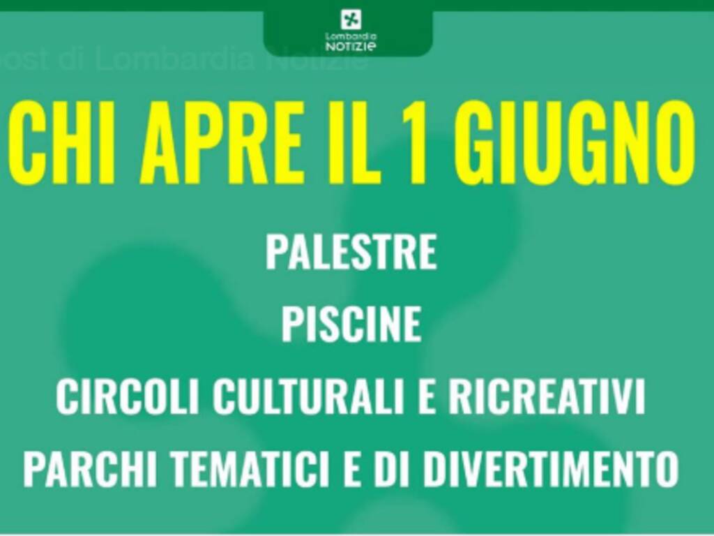 cosa riapre da lunedì regione lombardia