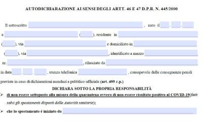 nuovo modello autocertificazione per spostamenti in fase due sulle strade