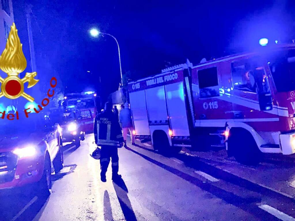 pompieri incendio questa sera albese via repubblica