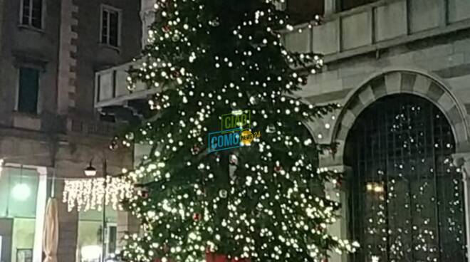 albero di natalke 2020 piazza grimoldi a como accensione