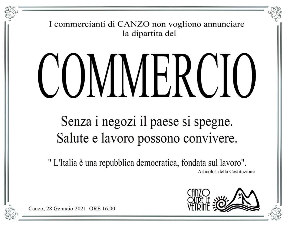 Canzo protesta commercianti