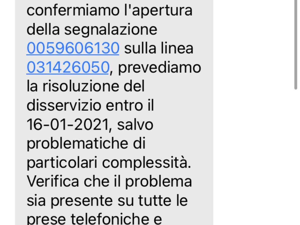 segnalazioni a ciaocomo: linea telefonica muta da giorni solleciti alla tim