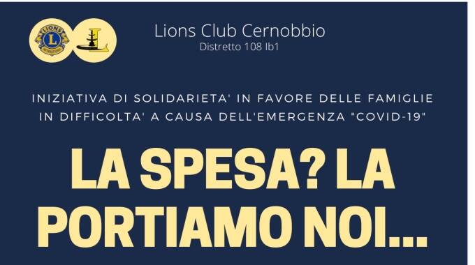 spesa solidale Lions club Cernobbio