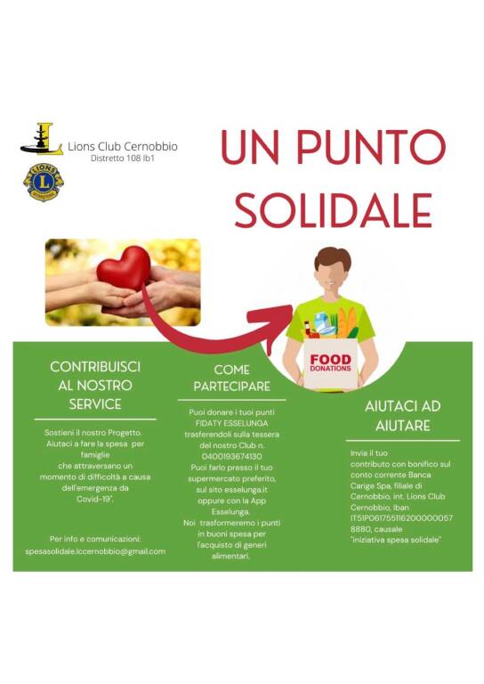 spesa solidale Lions club Cernobbio