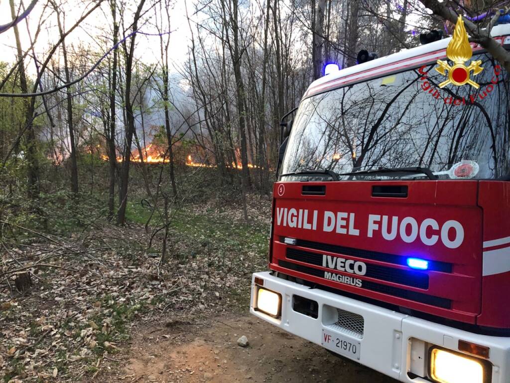 incendio di lurate caccivio boscaglia pompieri