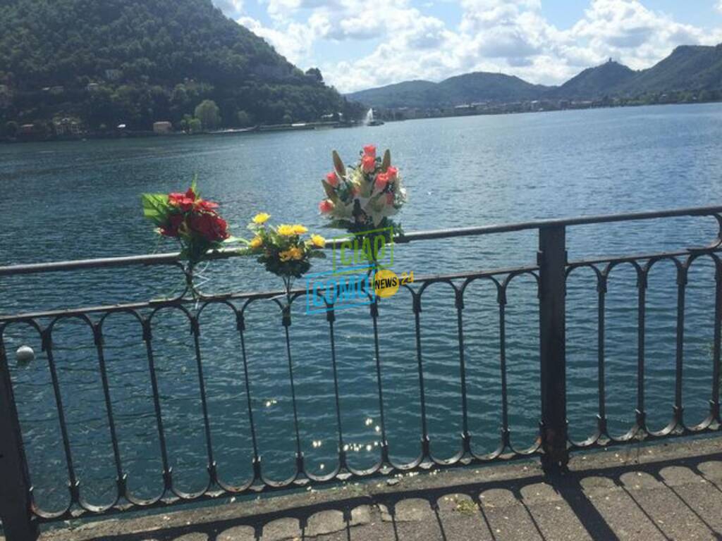 fiori ringhiera per ricordare tatiana ortelli morta nel lago via per cernobbio