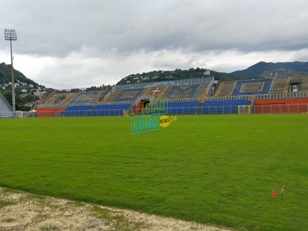 como lavori stadio sinigaglia seggiolini e campo nuovo erba sintetica