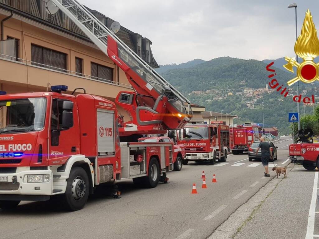 lipomo incendiol appartamento via montorfano pompieri e stabile