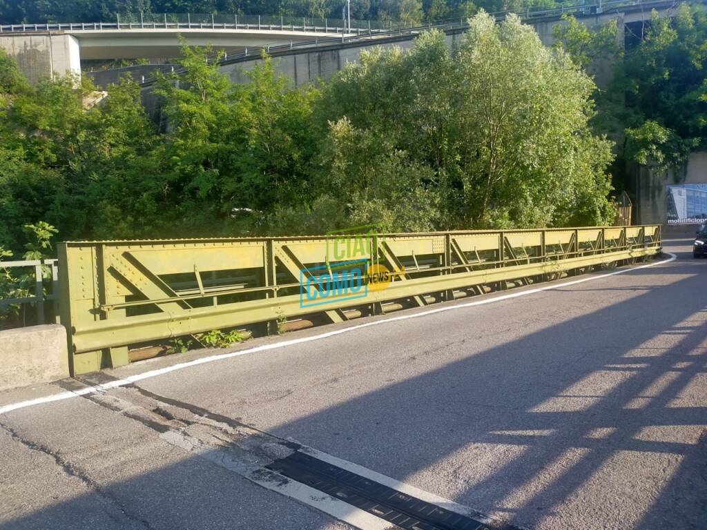 ponte di maslianico chiuso al traffico per lavori di controlli alla struttura