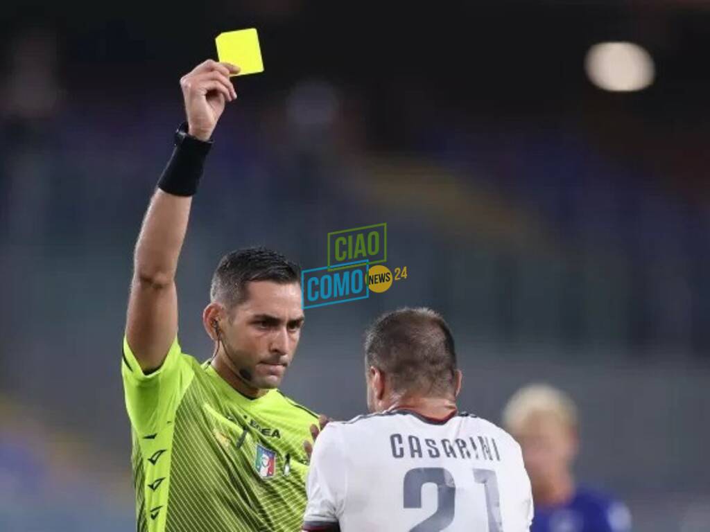 andrea colombo arbitro di como debutta in serie a sue immagini in campo