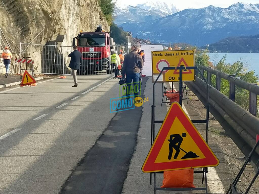 Regina chiusa a Colonno per lavori variante tremezzina, le immagini del cantiere