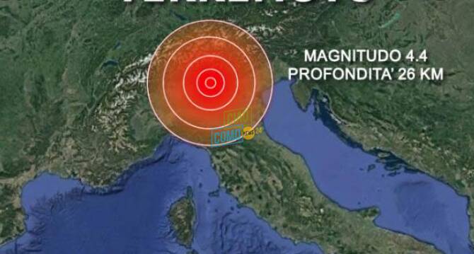 cartina terremoto provincia di como di oggi
