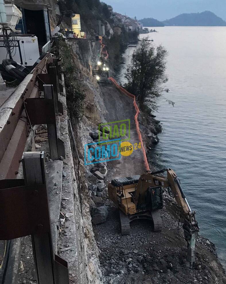 lavori variante tremezzina a colonno scavi cantiere