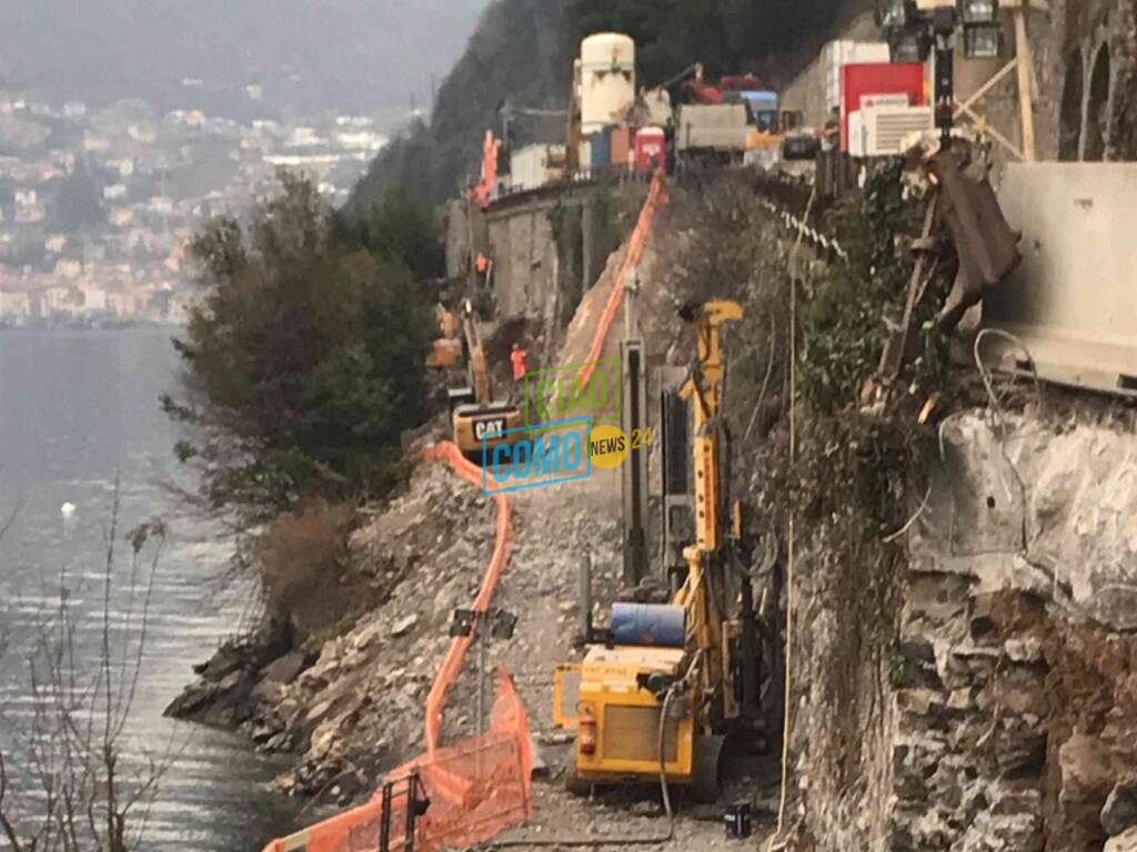 lavori variante tremezzina a colonno scavi cantiere