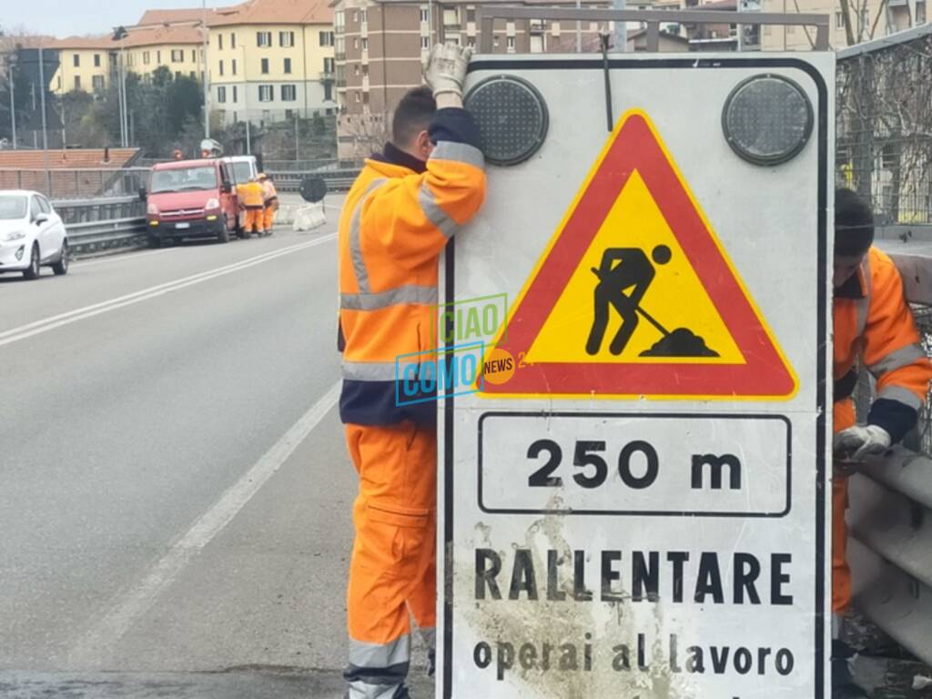 cantiere viadotto dei lavatoi cartelli e new yersey