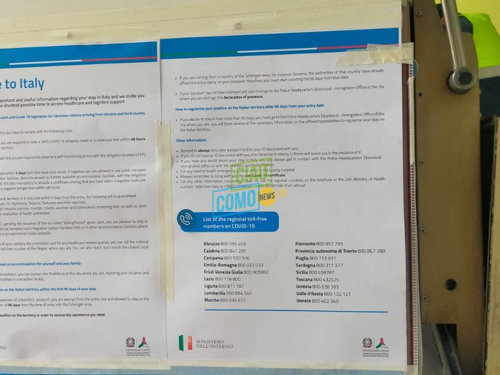 como sportello per registrazione cittadini ucraini in fuga dalla guerra ingresso e cartelli