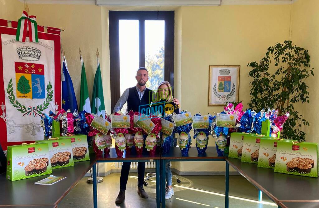 uova di pasqua per i bambini di dizzasco distribuzione sindaco riva