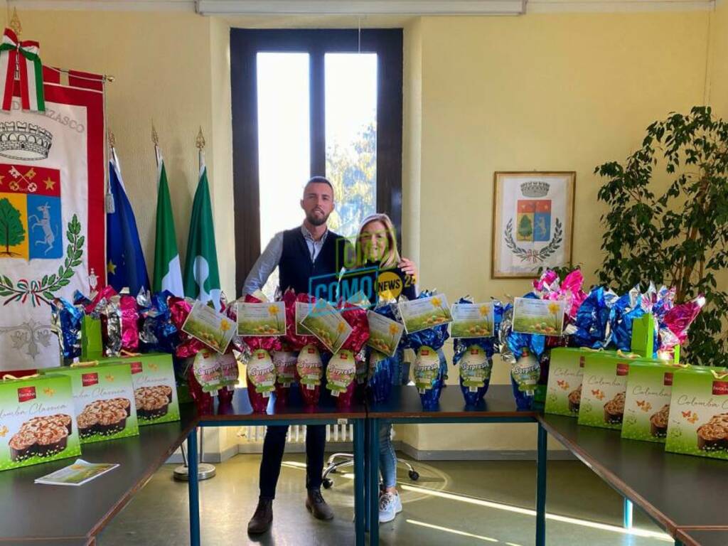 uova di pasqua per i bambini di dizzasco distribuzione sindaco riva