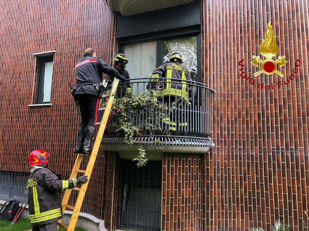 vigili del fuoco entrano dalla finestra studio legale di via mentana a como per liberare avvocato aggredito