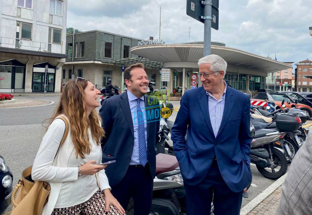 lega salvini oggi a ponte chiasso per situazione frontalieri deputati e canduidati sindaco molteni