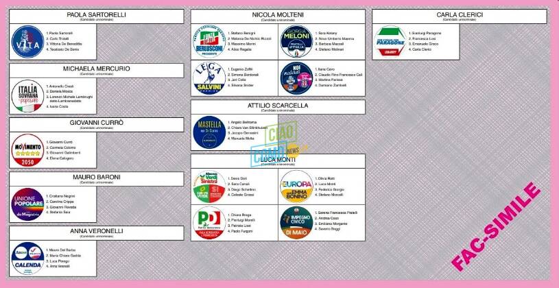 fac simile per il voto di domenica camera e senato per elezioni politiche