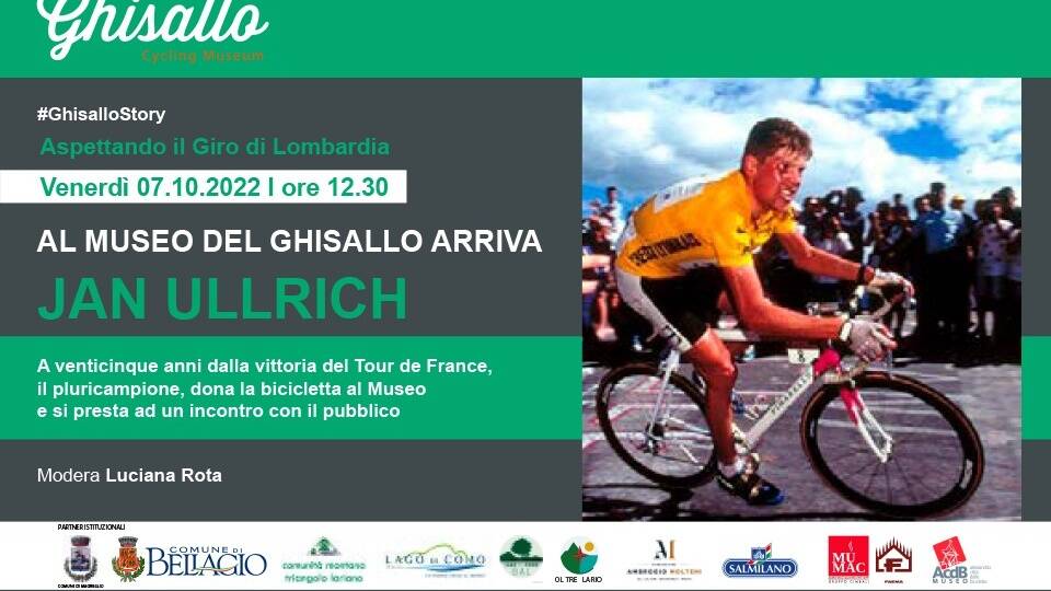 Jan Ullrich al Ghisallo per donare una bici