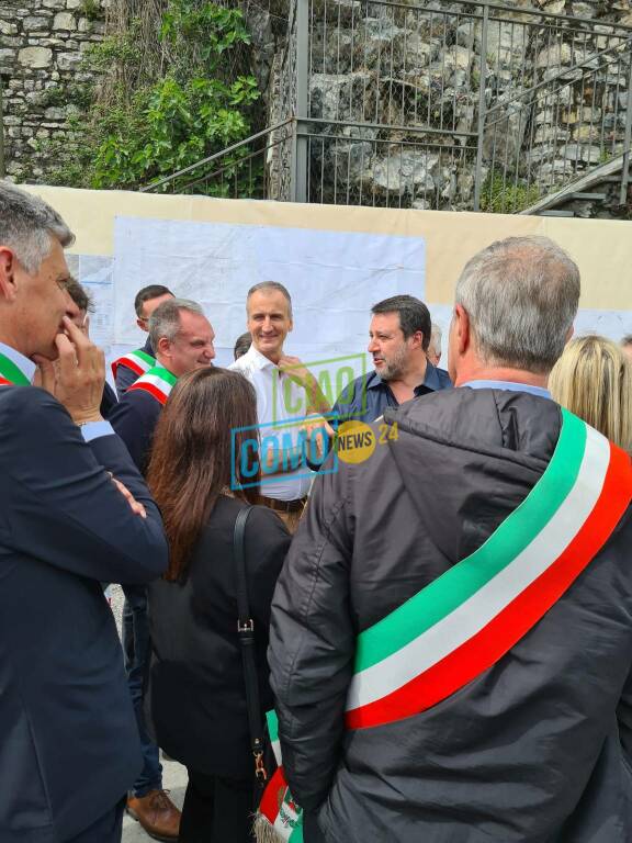 visita al cantiere della Tremezzina del Ministro Salvini con fermi autorità sindaci del territorio