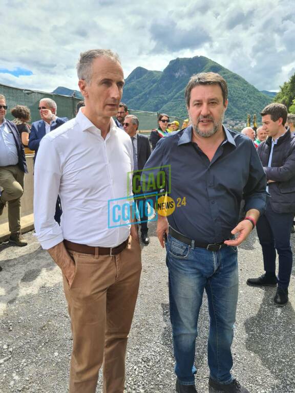 visita al cantiere della Tremezzina del Ministro Salvini con fermi autorità sindaci del territorio